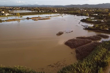 Immagine da drone dell'area  sud-ovest di Prato