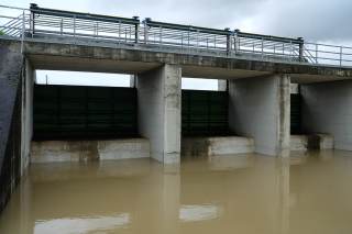 Limiti dell\'acqua nella cassa di espansione di Ponte alle Vanne